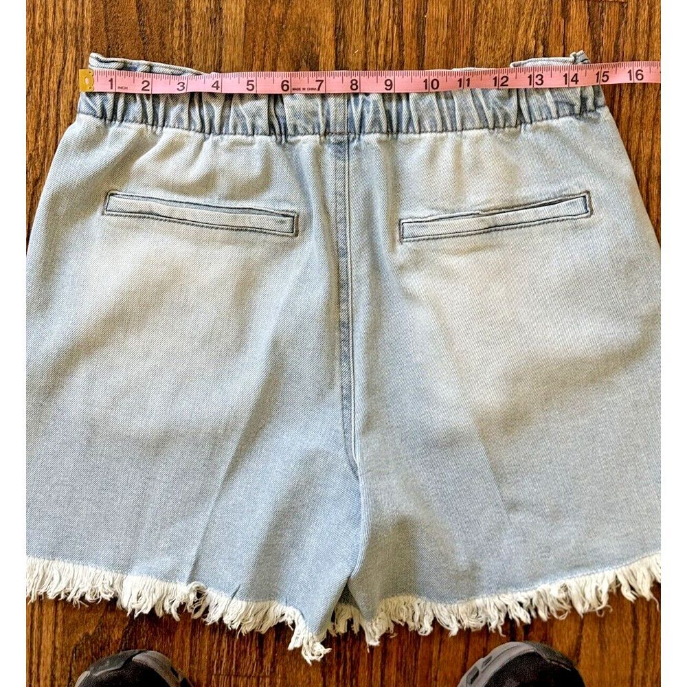 Celebrity Pink Paperbag Jean Shorts High Rise Comfy Boyfriend Fit Raw Hem Small - Picture 10 of 13